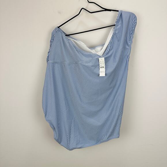 J.Crew Ruched One Shoulder One Piece Striped Swimsuit Plus Size US 24 NWT - Picture 5 of 12